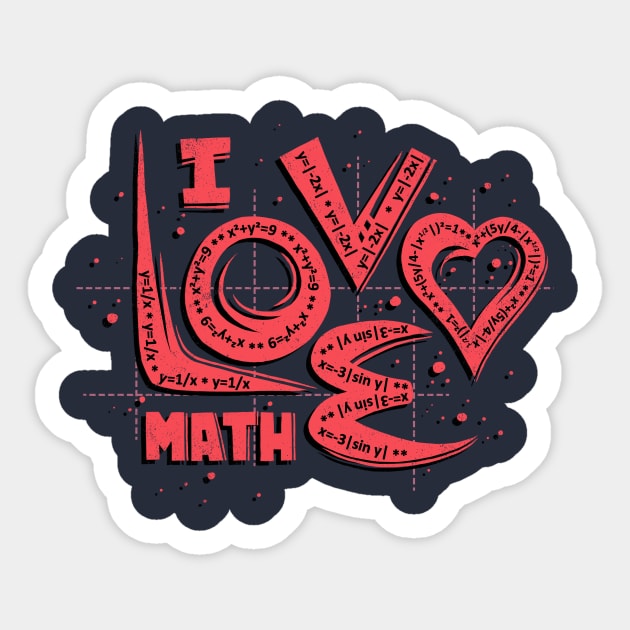 I Love Math Sticker by kg07_shirts